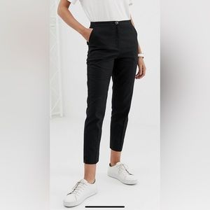 ASOS design tailored cigarette linen pants black sz 12 NWOT